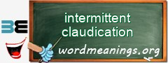 WordMeaning blackboard for intermittent claudication